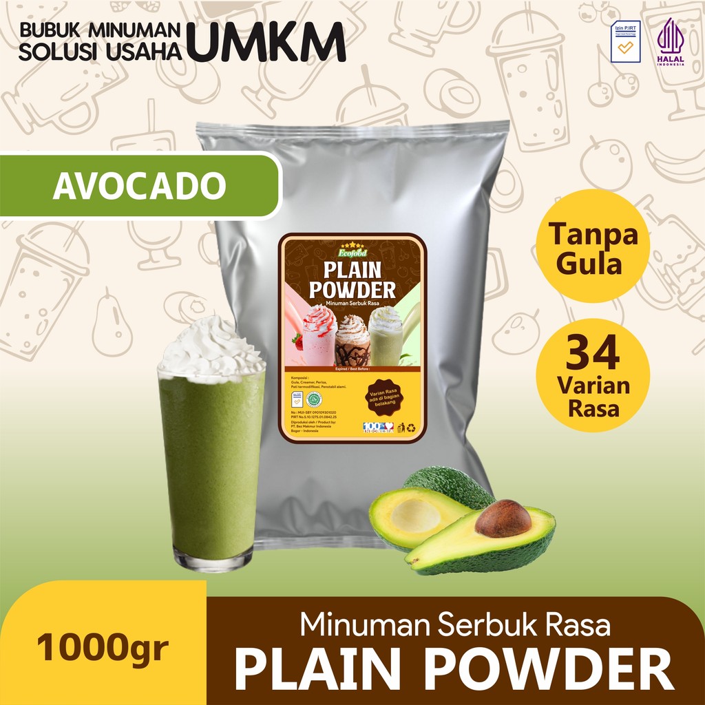 

Bubuk Minuman Tanpa Gula Powder Drink No Sugar Plain Powder Rasa Avocado 1kg