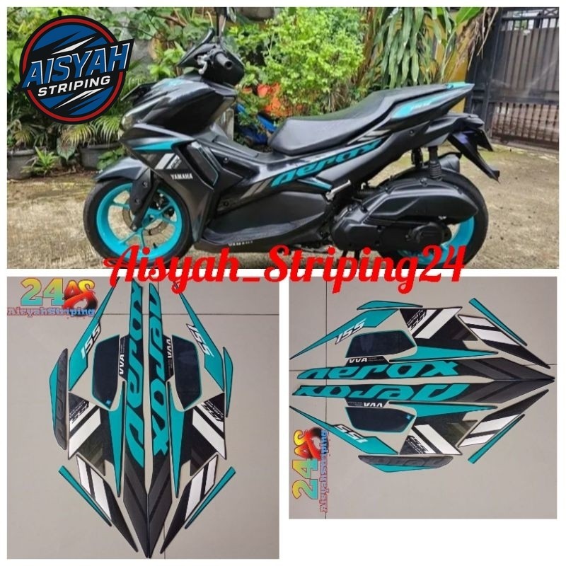 stiker sticker striping Lis les polet body motor yamaha all new aerox 155 connected abs tahun 2021 a