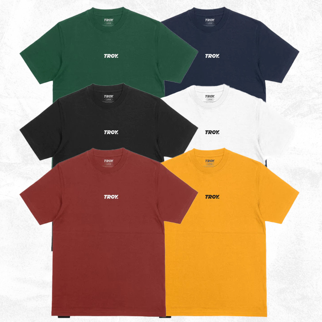 Troy Company T-Shirt Kaos Hitam Basic Logo TROY MT 2045