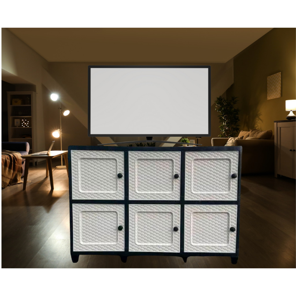 SHAFFSHOP Lemari Plastik Meja TV Plastik Tabita Click T3 Susun 2 TRIPLE Cabinet