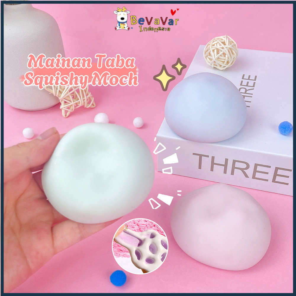 BEVAVAR Taba Squishy Mochi Bun Squeezy Super Slow Lucu Mochi Daifuku