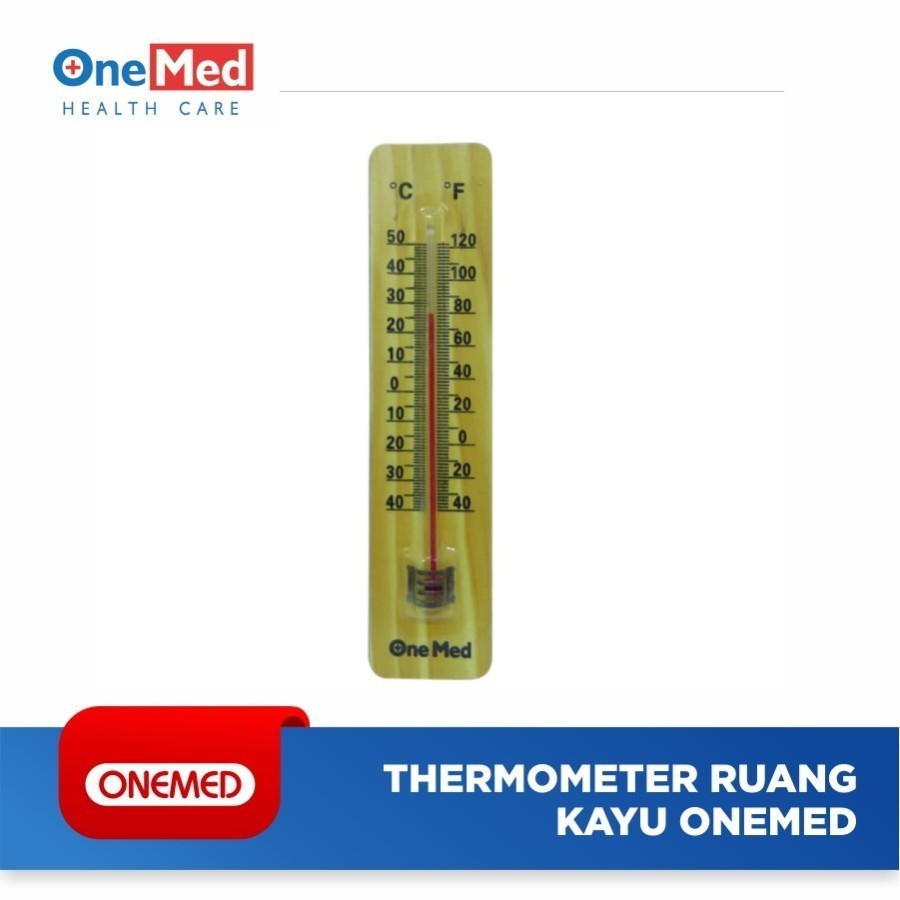 Onemed Thermometer Ruangan Dinding Alat Pengukur Suhu Ruangan Kayu