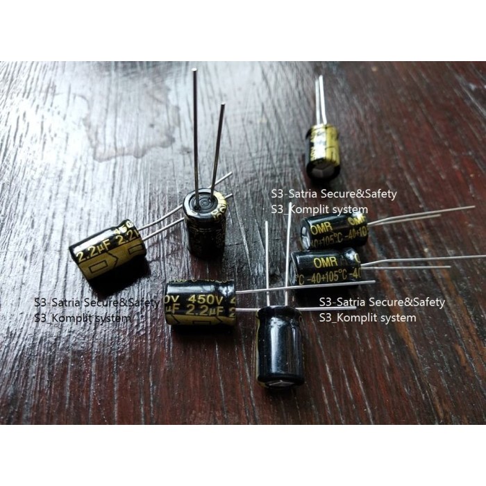 OMR Elco 2.2uF 450V ELKO 2,2uf 450 V dua koma dua 2.2 2,2 UF