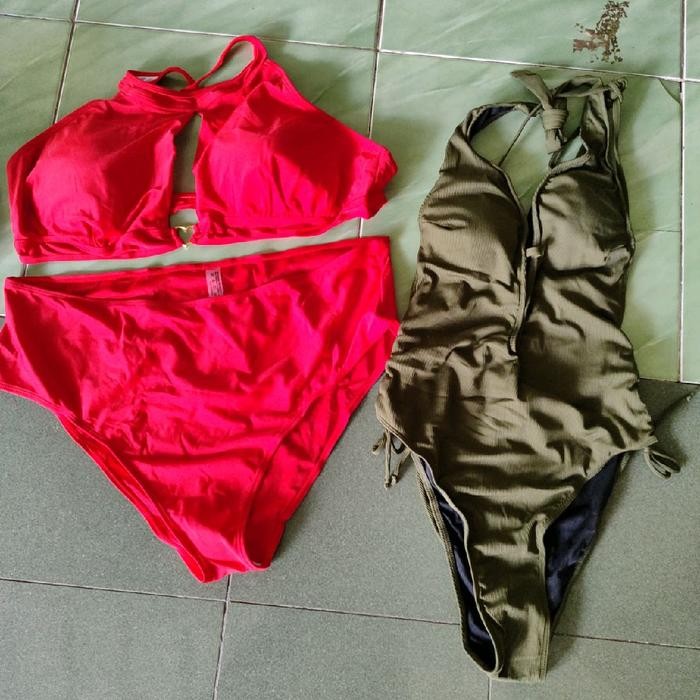 SALE - Buy 1 get 1 bikini jumbo nita Merah Army