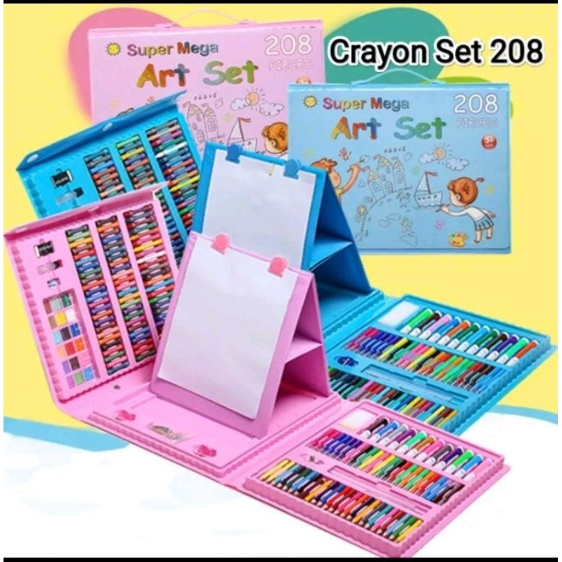 

SAMULSHOP Crayon Warna 208pcs Set Alat Menggambar Melukis/Crayon Set 150pcs / Alat Menggambar Mewarnai Dan Melukis Isi 150 pcs