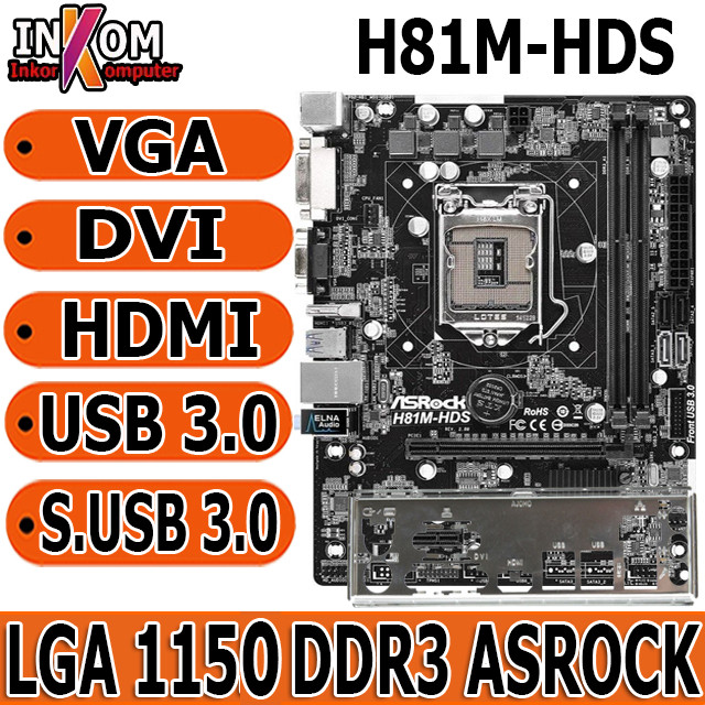 Motherboard Mobo Mainboar Intel LGA 1150 H81 Asrock