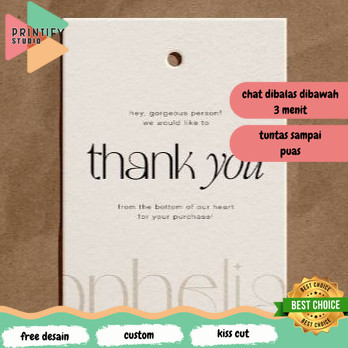 

Printify 4 8-15 Print Hang Tag Olshop Custom Label Baju Hangtag Hijab Jilbab Pakaian Thrift Brand