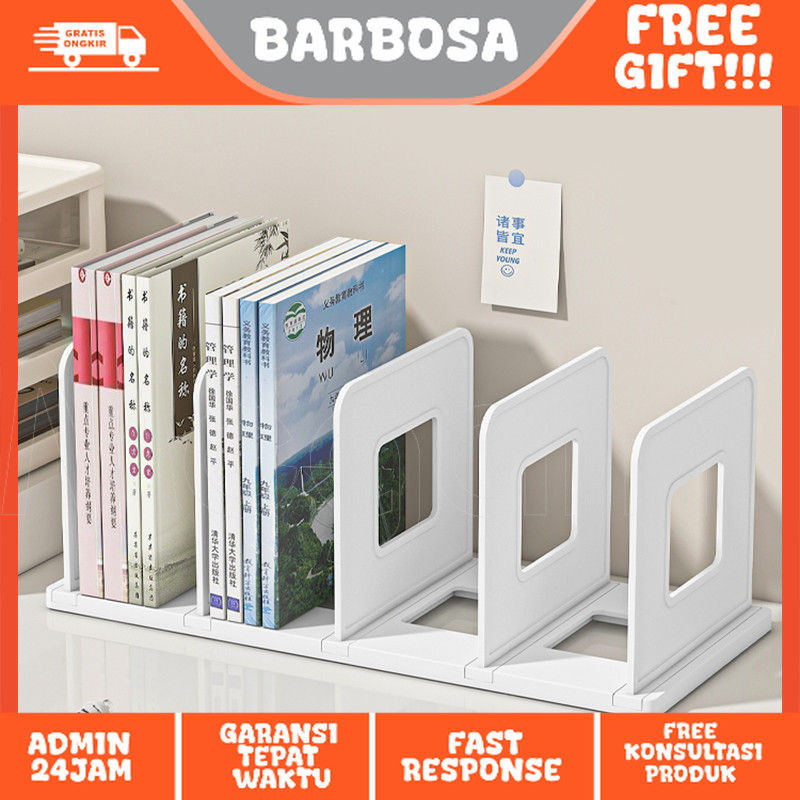 Rak Buku Meja / Book Stand / Penyanggah Buku / Sekat Buku Plastik Desktop Meja HSB737