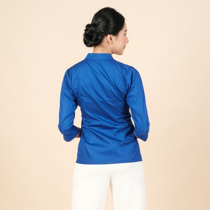

Kebaya Batik Kutubaru 2 in 1 Lengan 7/8 Meradelima Katun Biru - XS