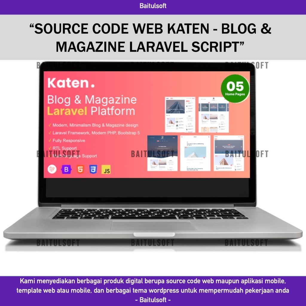 SOURCE CODE APLIKASI WEB KATEN - BLOG & MAGAZINE LARAVEL SCRIPT D93 BLASTCODE