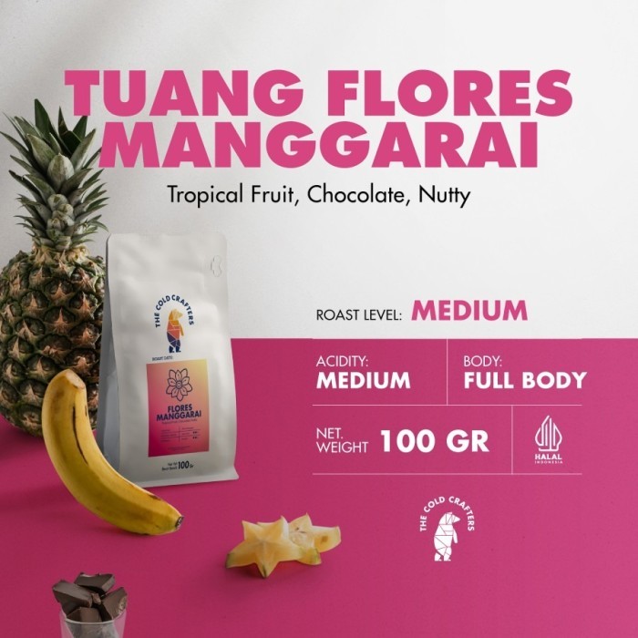 

Tuang Flores Manggarai Arabica Biji Kopi Roasted Beans 200GR - Giling Halus