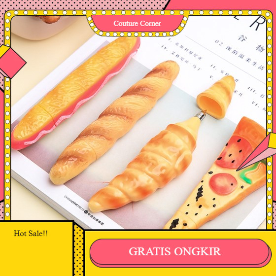 

【CORNER1】 SALE!! Pulpen Gel Motif Pizza Roti Pena Lucu Pulpen Unik