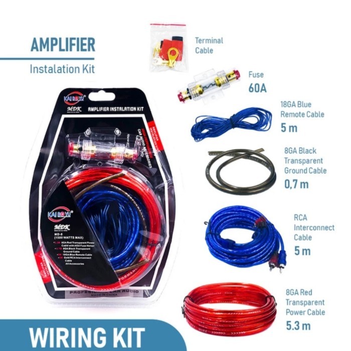 Kabel Set Wiring Kit Amplifier MD-8