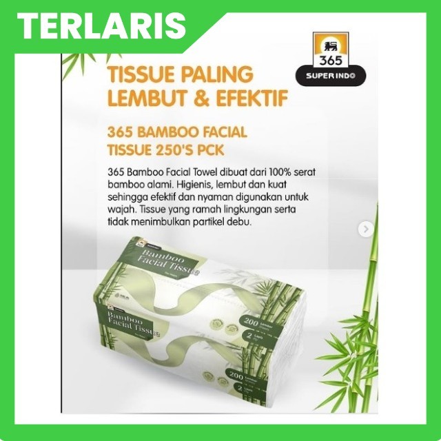 365 Superindo Tisu Wajah Bamboo Facial Tissue 250s