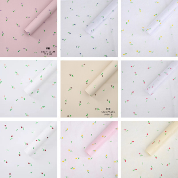 

20 LEMBAR Kertas Buket Bunga Flower Wrapping Tulip Cellophane Waterproof KB113