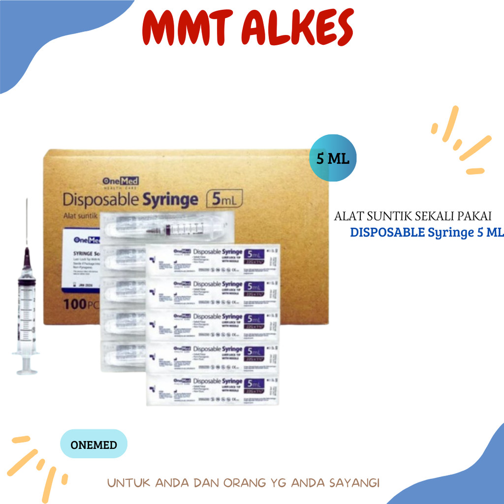 Syringe Onemed Disposable Syringe Jarum Spuit 5cc Onemed (BOX)