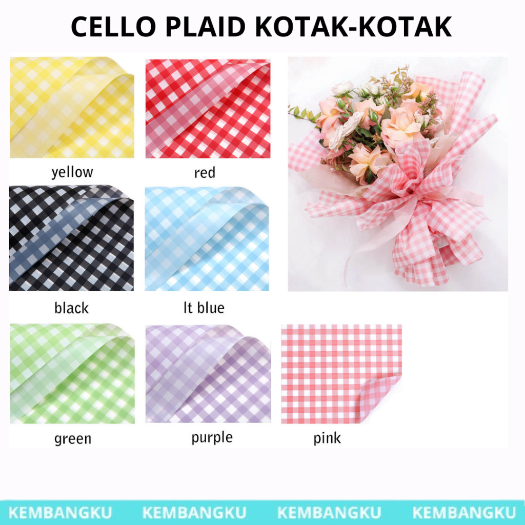 

(Lembaran)Kertas buket kotak/Plaid Cellophane flower wrapping