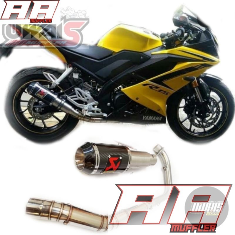 Knalpot racing AKRAPOVIC R15 V3 V4 EkzosYZF-R15 silincer inlet 50 mm