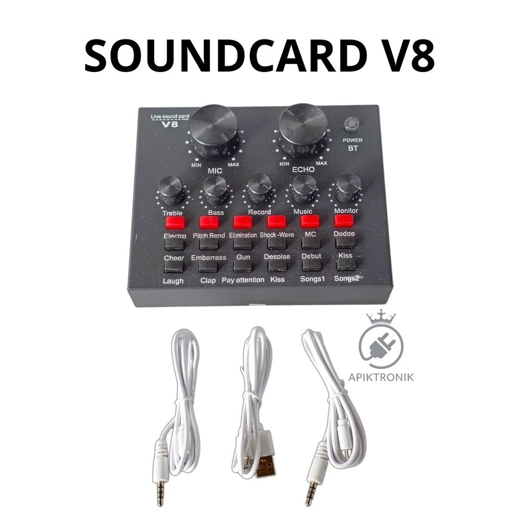 Soundcard V8 – Mixer Audio Mini Bluetooth Karaoke & Live Streaming