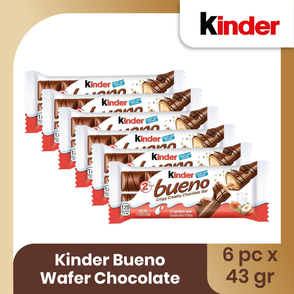 

Kinder Bueno Wafer Chocolate 43gr - 6pcs