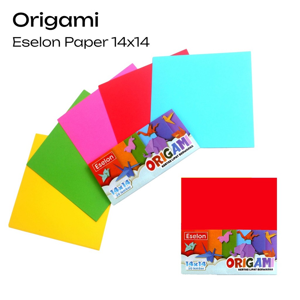 

Kertas Origami 2 SISI WARNA / Kertas lipat Warna ESELON 20 Lembar