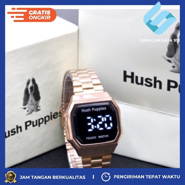 Jam Tangan Wanita Fashion Hush Puppies EW 8623 LED Touch Watch - Bisa Bayar Ditempat - COD - Murah