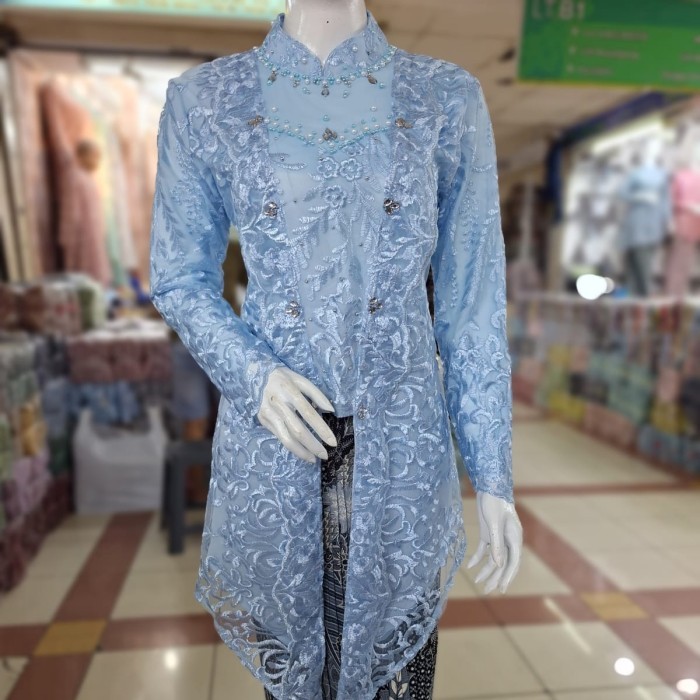

✨LARIS✨ -Kebaya Modern Terbaru Kutu Baru Payet Mutiara - Sage green, Atasan XXL
