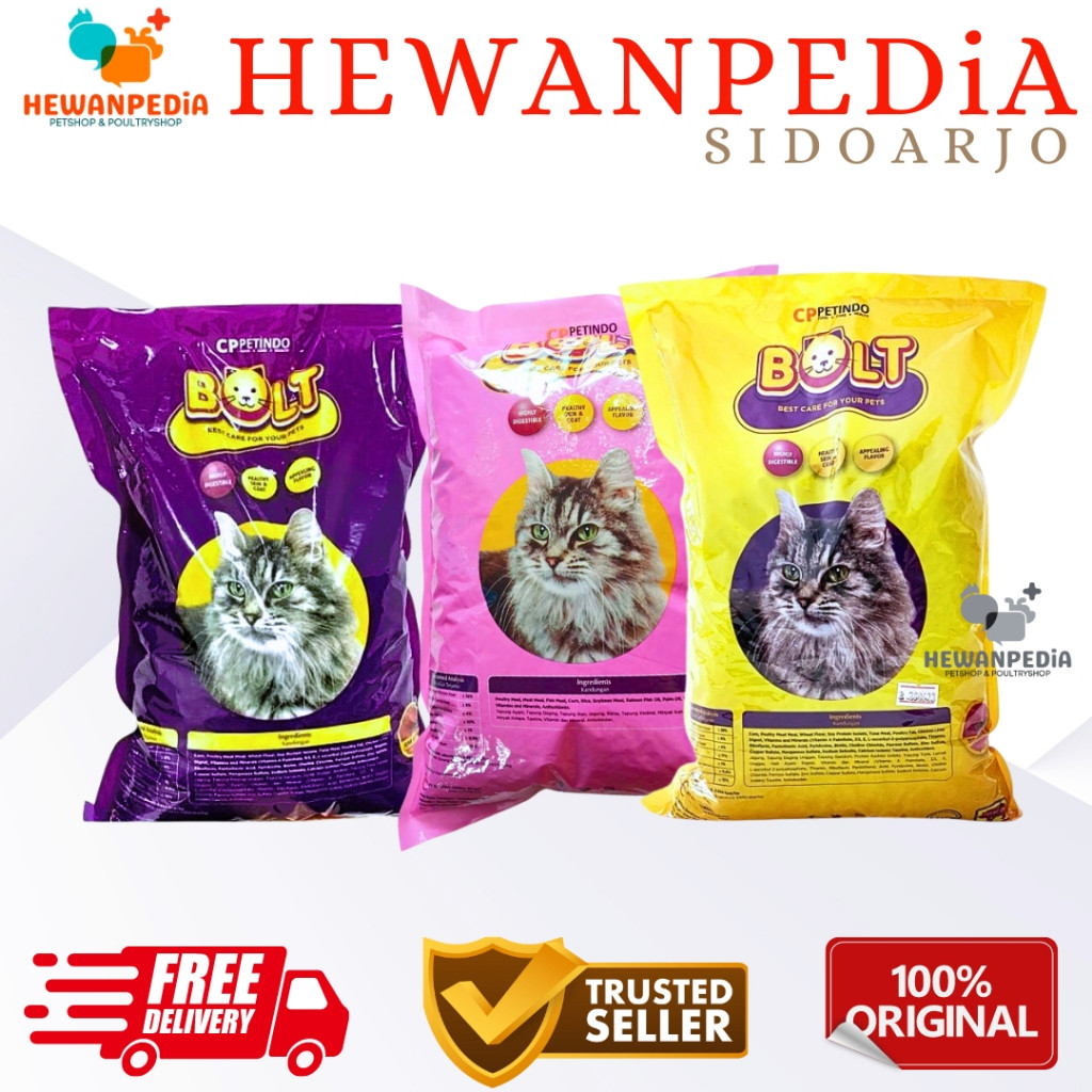 BOLT 800 GR TUNA Hewanpedia - Pakan Kucing Bolt Pakan 800 gr - Cat Food Makanan Kering Dry Food Hewa