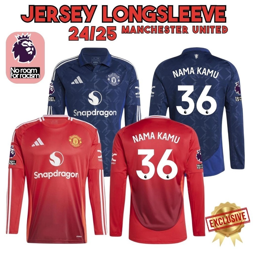 Jersey MU Lengan Panjang 2024 2025 Home Away Baju Bola Long SLeeve LongSleeve LS 24 25