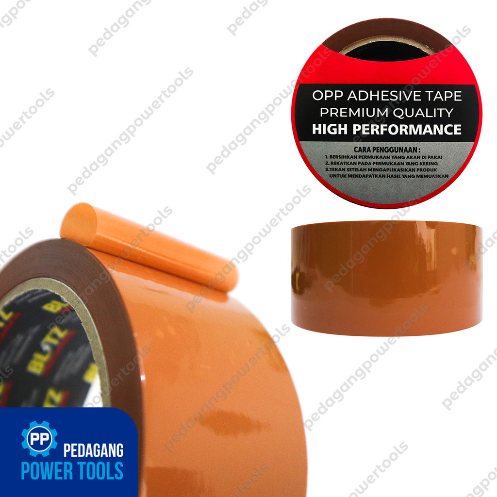 

BLITZ Satuan Lakban Coklat 45 mm x 90 Yard OPP Tape 2" 90Y Perekat Lem Solasi Selotip