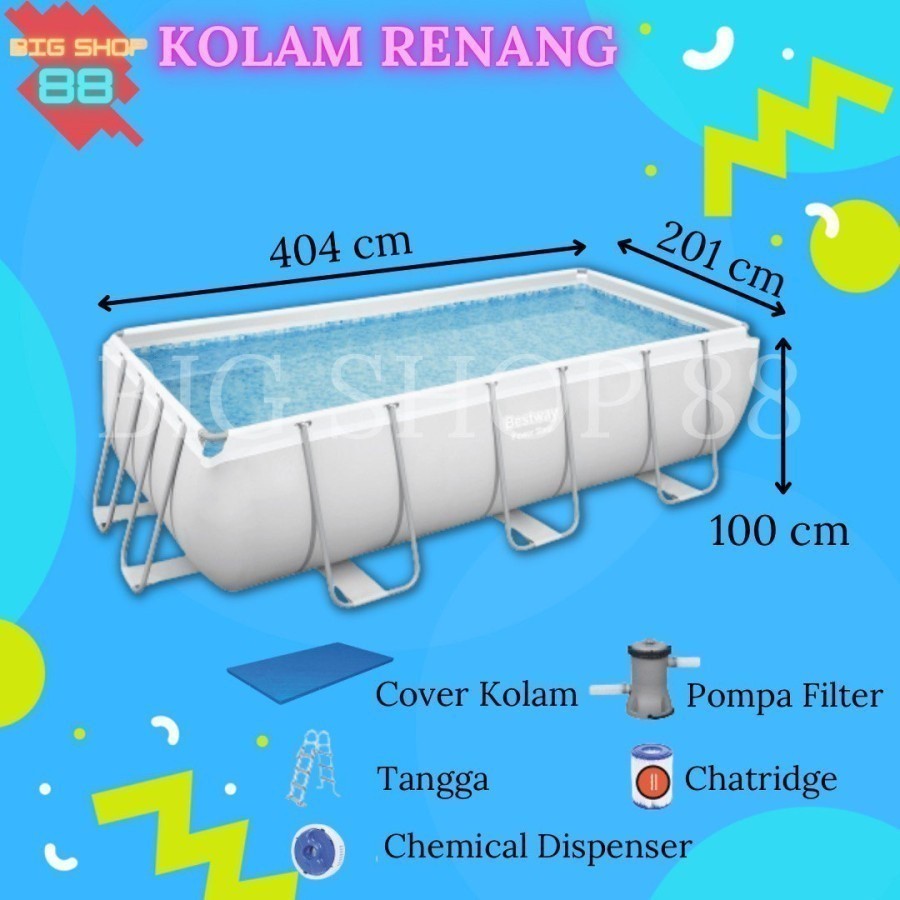 BESTWAY KOLAM RENANG PORTABLE KOLAM RENANG ANAK JUMBO PRISM POOL FRAME POOL 4 METER