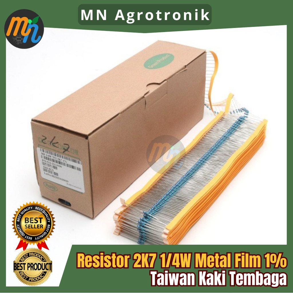 x10 Resistor 2K7 2.7K 1/4W Metal Film 1% Original Kaki Tembaga