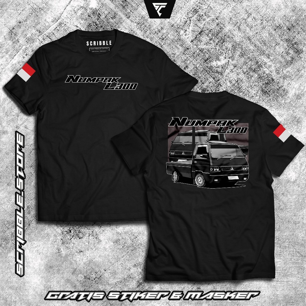 KAOS DRIVER L300 ORIGINAL | KAOS MOBIL PICK UP L300 HITAM | BAJU OTOMOTIF MITSUBISHI L300 | BAHAN PR