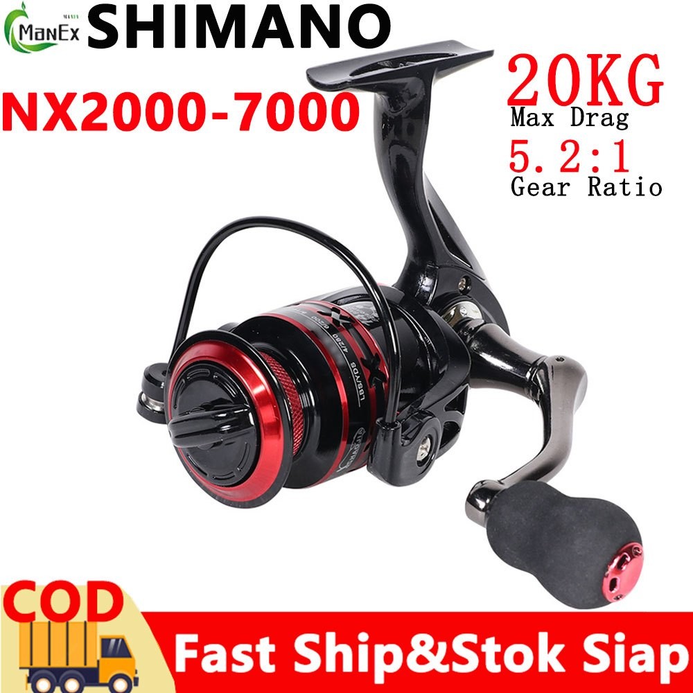 NG44 【COD】SHIMANO Max Drag 20kg Reel Pancing Shimano Reel Pancing Murah Kuat Power Handle NX2000-700