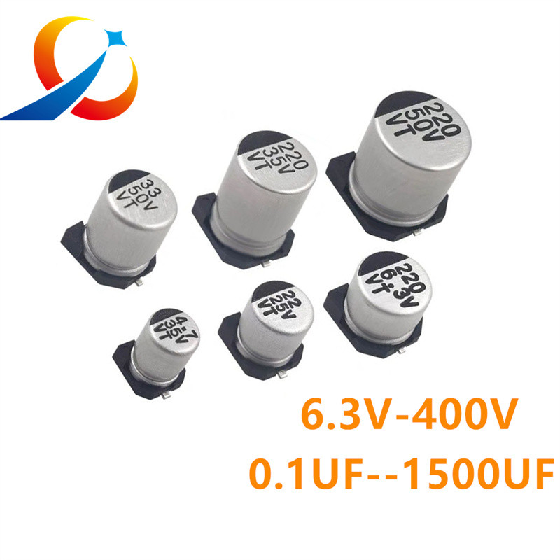 10pcs SMD Electrolytic Capacitor 6.3V 10V 16V 25V 35V 50V 63V 100V 400V 1UF 10UF 22UF 47UF 100UF 220