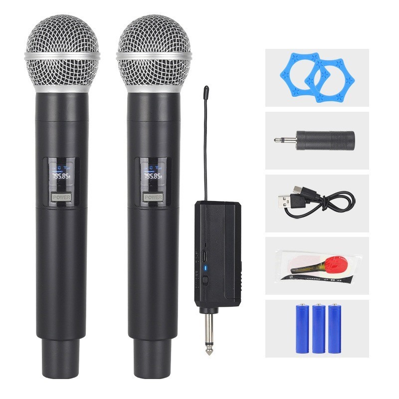 New Product Uorris Mikrofon Nirkabel Profesional Uhf Mikrofon Dinamis Genggam Isi Ulang Bluetooth