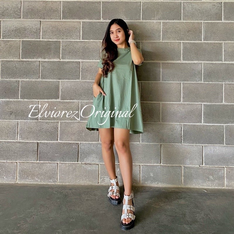 COD KAOS DRESS POLOS WANITA CASUAL KOREA BAJU DRES  BAHAN COTTON COMBET 24s