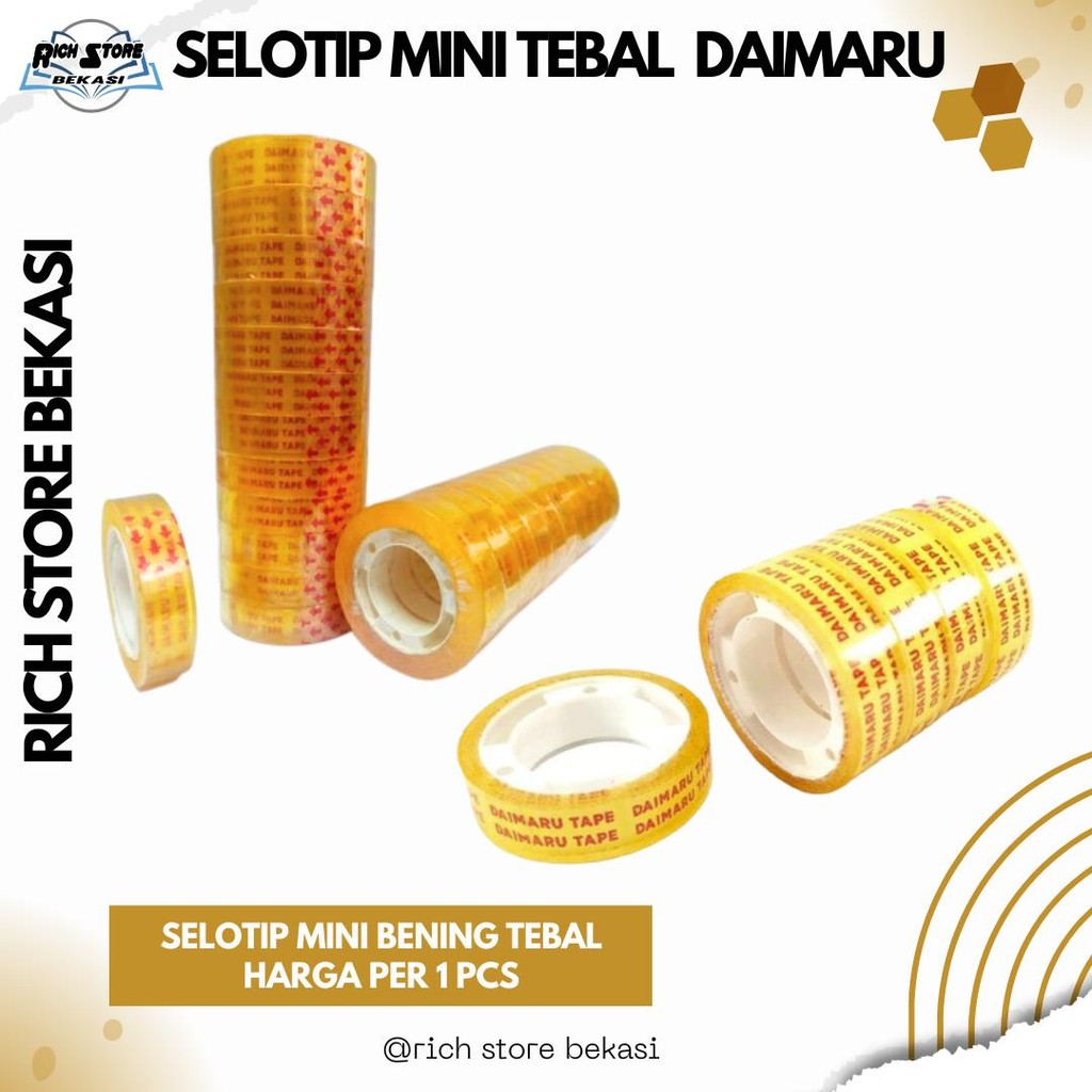 

SELOTIP MINI TEBAL BENING MERK DAIMARU/DAIMARU TAPE HARGA 1 PCS