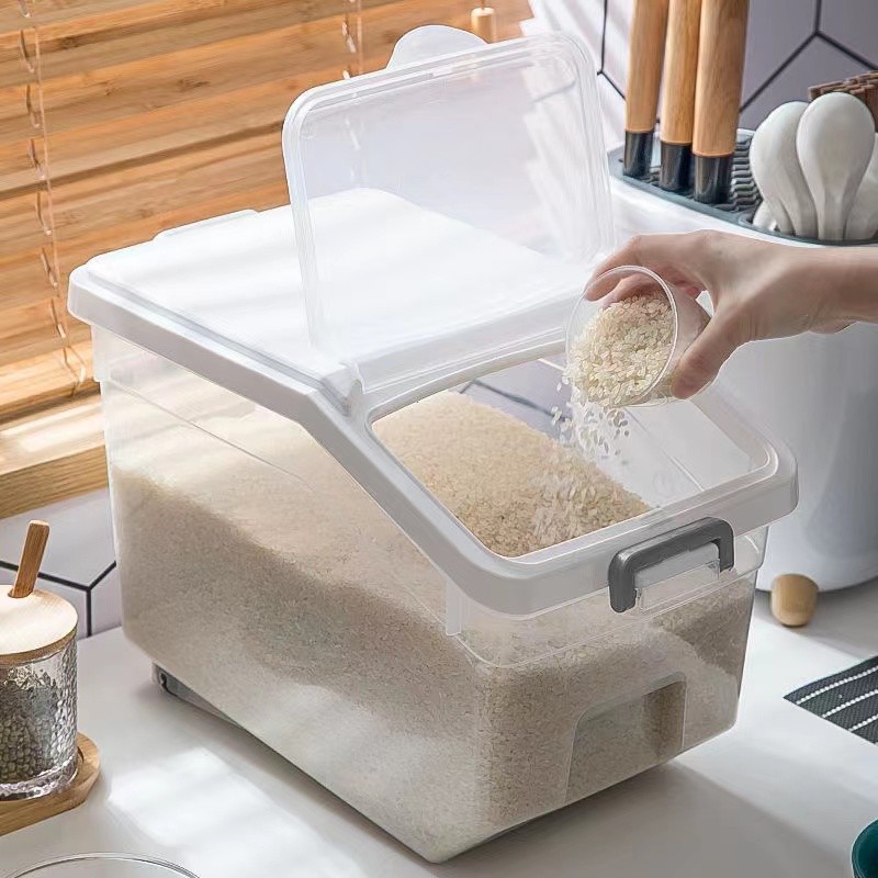 10KG Rice Storage Box Rice Dispenser Rice Container Grain Storage Jar Cereals Bucket Pet Food Contai