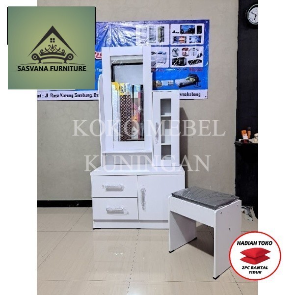 (FREE BANTAL TIDUR) Meja Rias Putih Minimalis Modern / Violet Murah Cirebon Kuningan Majalengka Tega