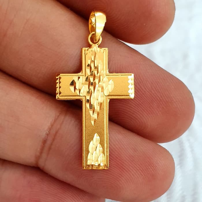 liontin salib emas 70% 700 70 % cross variasi