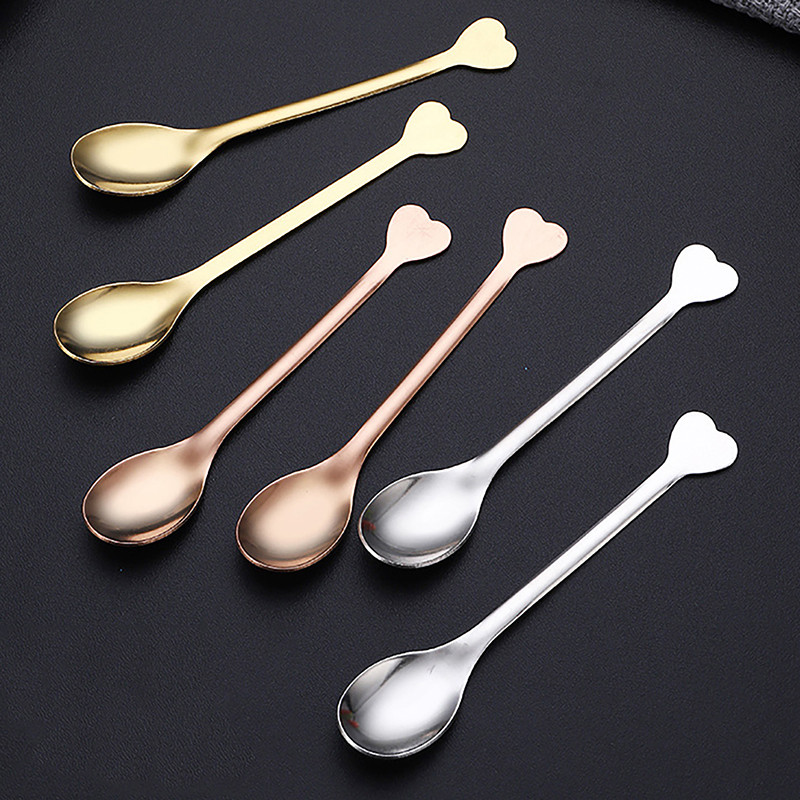 

Heart Shaped Love Spoon Creative Stainless Steel Coffee Tea Dessert Stiring Spoon Kitchen Spoon