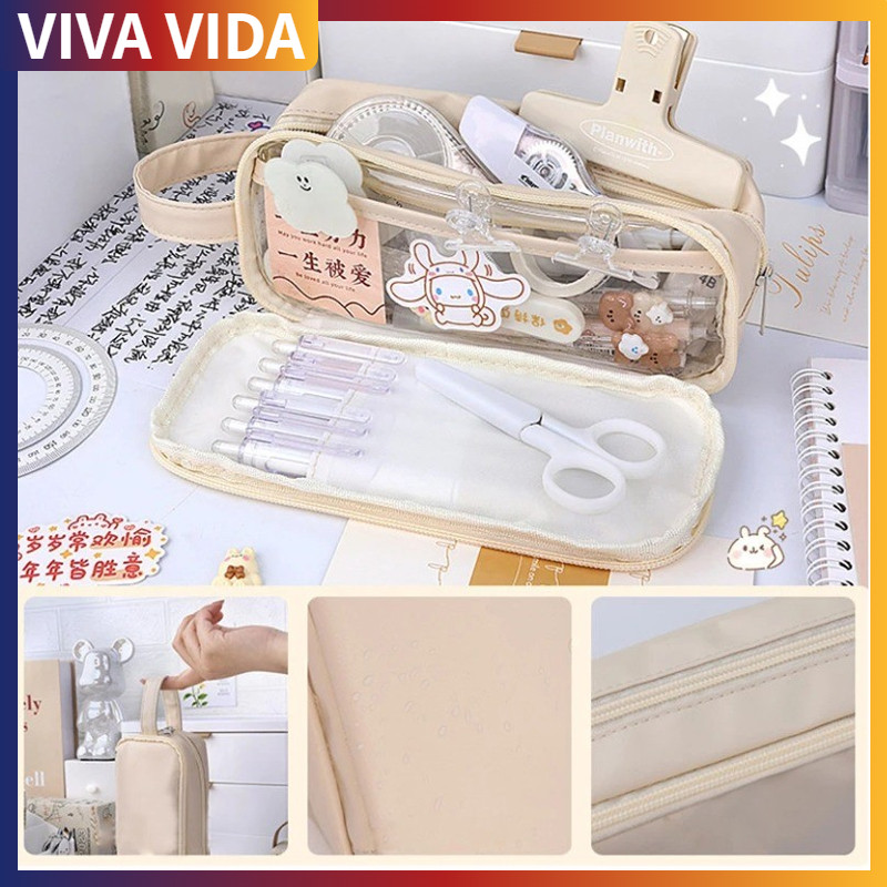 

Large Capacity Tempat Pensil Pencil Case Transparan Kantong Pensil Tempat Pensil Sekolah Tempat Pensil Alat Tulis Kapasitas Besar Perlengkapan Sekolah Tempat
