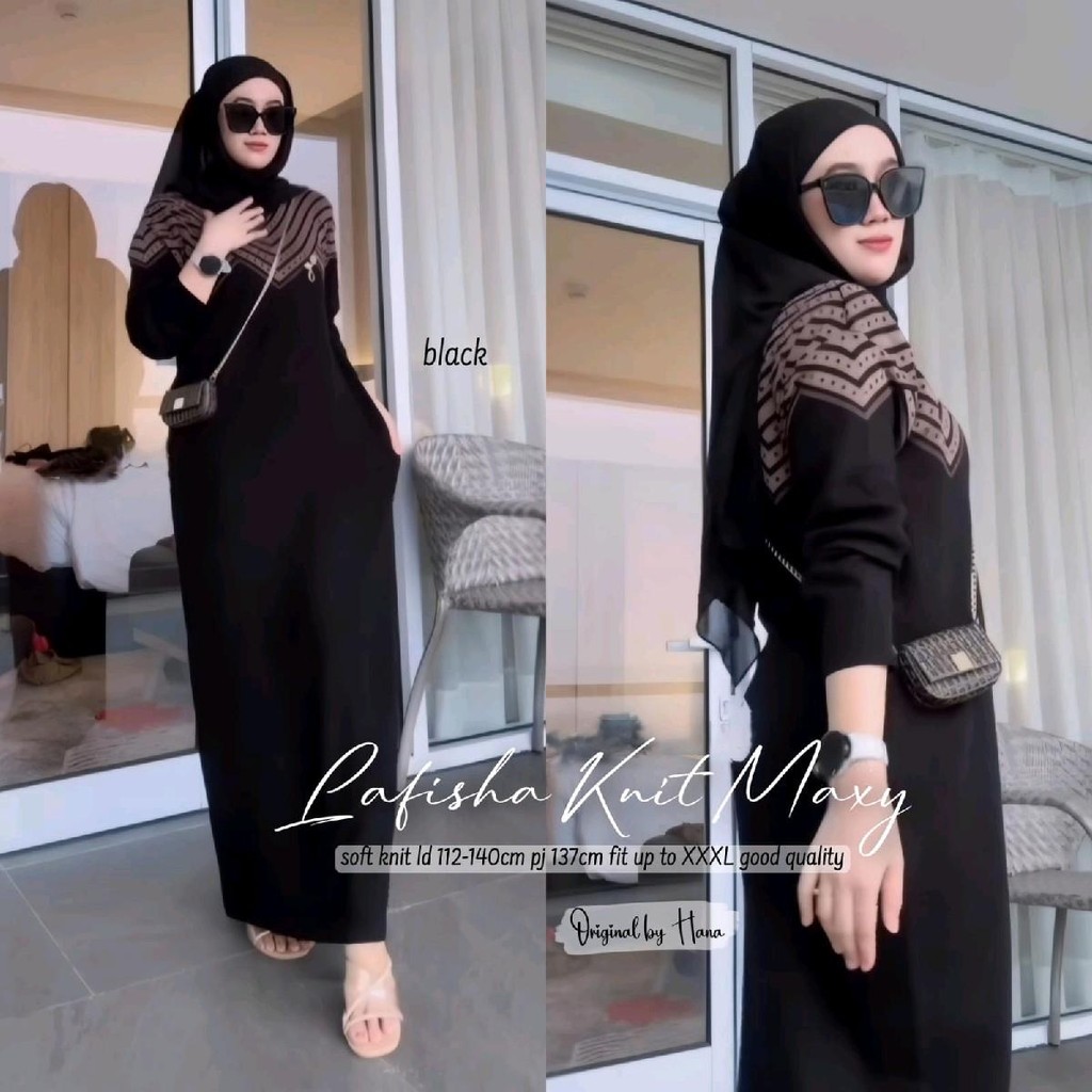 Ready Stok Siap Kirim• Lafisha Knit Maxy • Original Hana • Rajut Knitt Import Premium Lembut Santai 