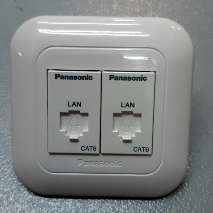 Panasonic frame 2 Hole + Outlet Data Cat6 + Outlet Data Cat6