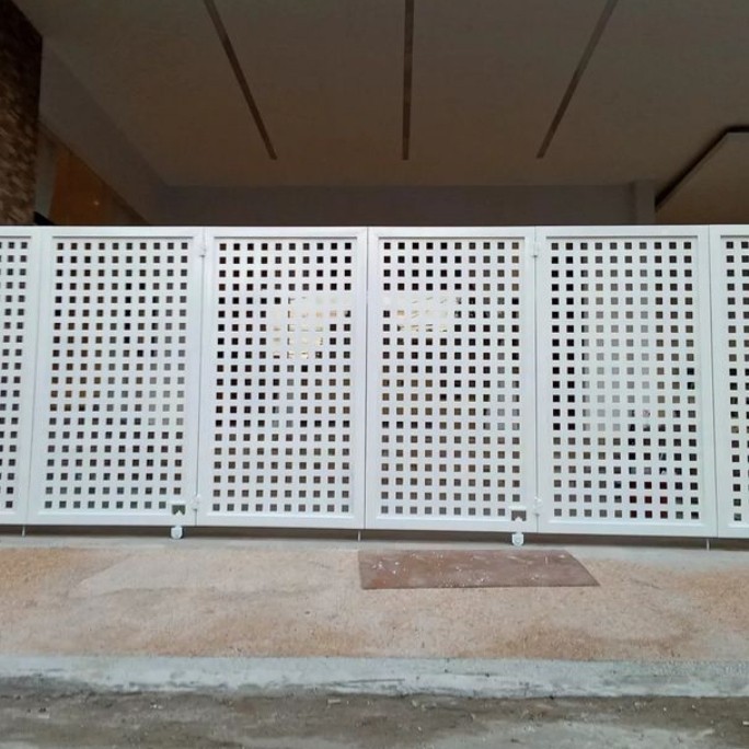 pagar lipat rumah minimalis varian warna putih