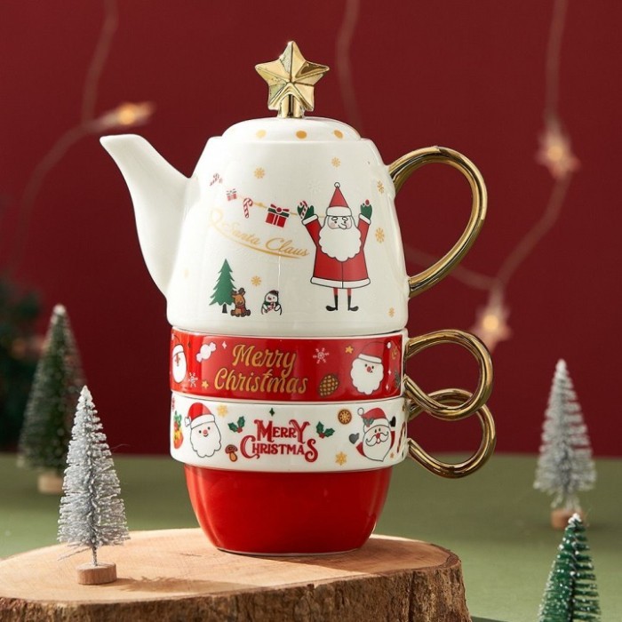 

Set Teko Natal 2 Cups by Platefulnco - Santa Putih