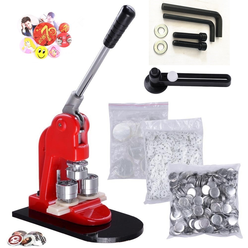 

44mm(1.75") Button Making Machine Set Pin Badge maker kit button mold with 300pcs tin badges