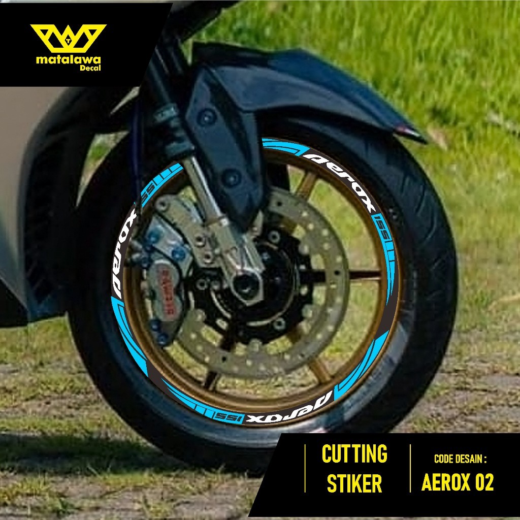 CUTTING STICKER VELG AEROX 155 - STIKER LIS LIST VARIASI BAN VELG YAMAHA AEROX 02