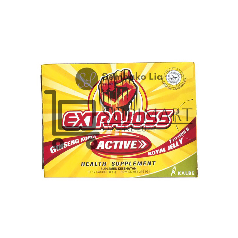 

Extra Joss Active Box Isi 12pc Sachet / Extra Joss Suplemen Makanan Active / Minuman Ener-G Extra Joss